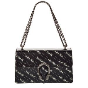 Gucci X Balenciaga Dionysus Small Leather Shoulder Bag, Black